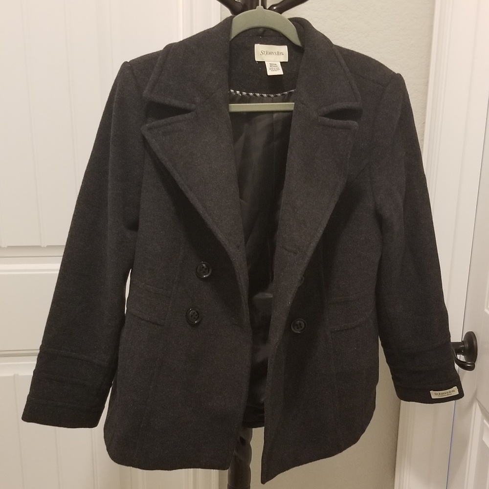 St. John's Bay black peacoat